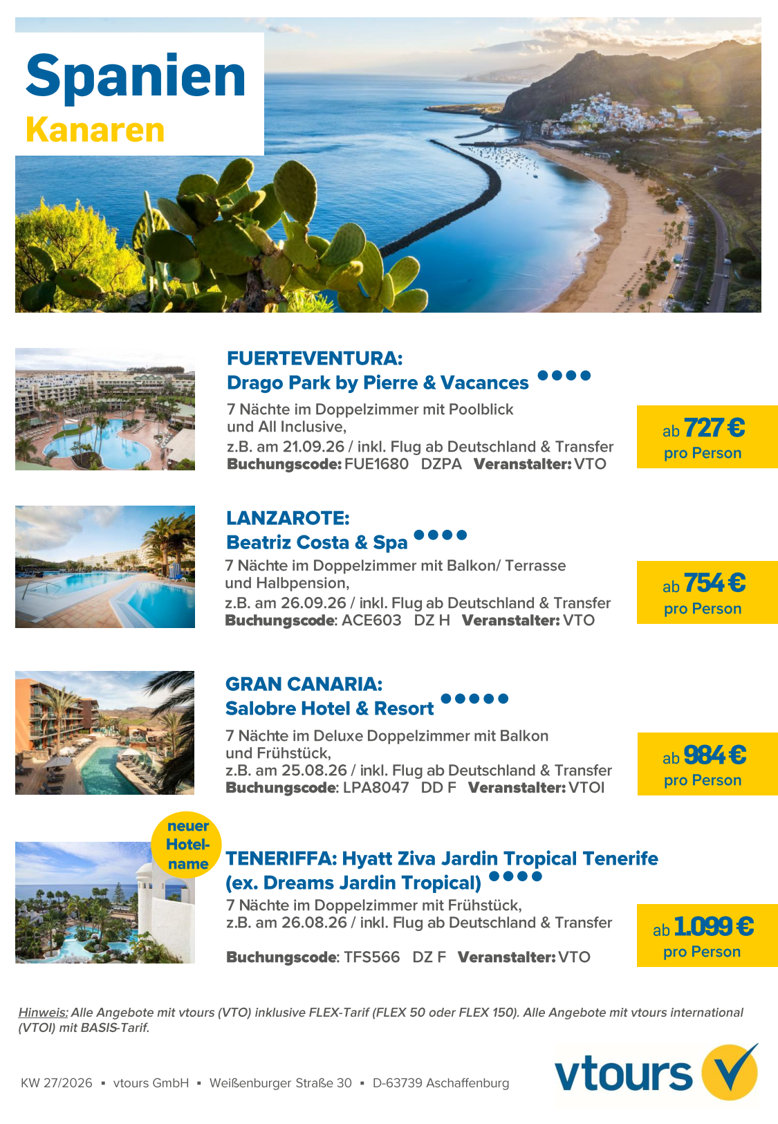 VTOURS Freitagsangebote